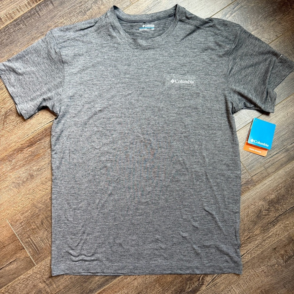 NWT Columbia Men's Lakefront Trail II SS Shirt Medium Gray Tech Tee Crew Neck